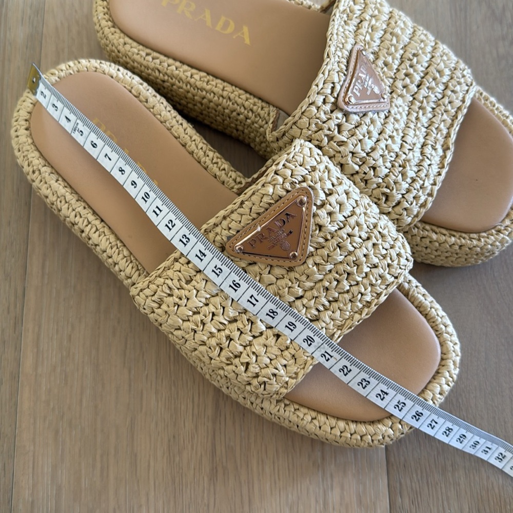 Prada Women's Woven Tan Sandals - Picture 9 of 10